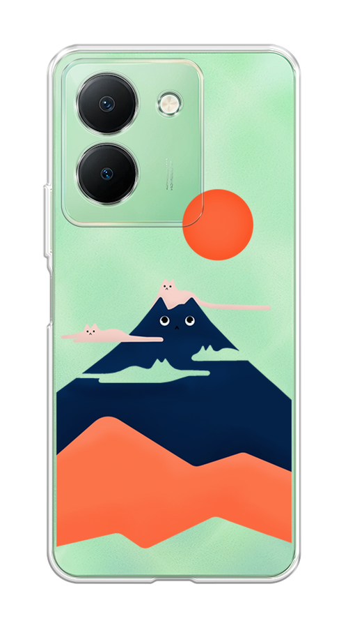 

Чехол на Vivo Y27S "Кот-гора", Черный;оранжевый, 269750-1