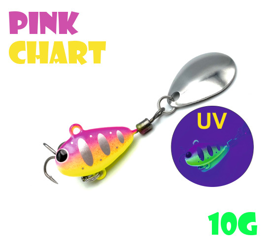 

Тейл-Спиннер Uf-Studio Hurricane 10g #Pink Chart, Желтый;розовый, Hurricane