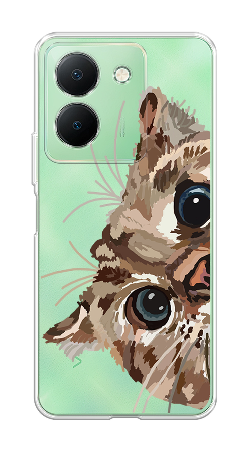 

Чехол на Vivo Y27S "Любопытный кот", Коричневый;синий;черный, 269750-1