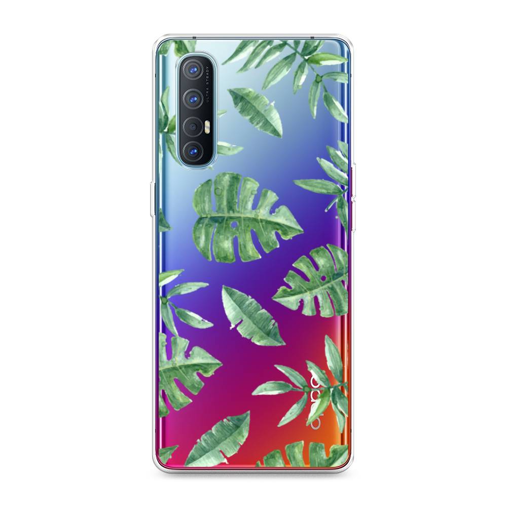 

Чехол Awog на Oppo Reno 3 Pro "Нарисованные пальмовые листья", Разноцветный, 252550-4