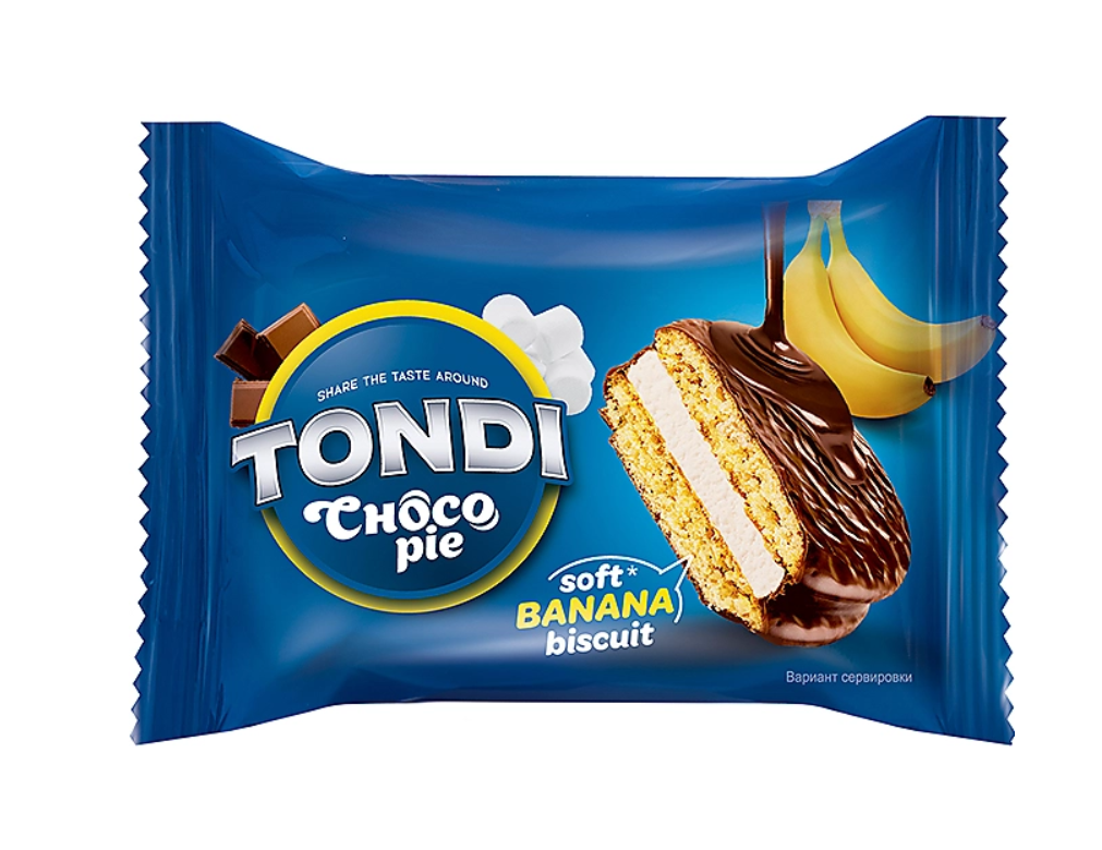 

Пирожное Tondi Choco Pie банановый коробка, 2,13 кг