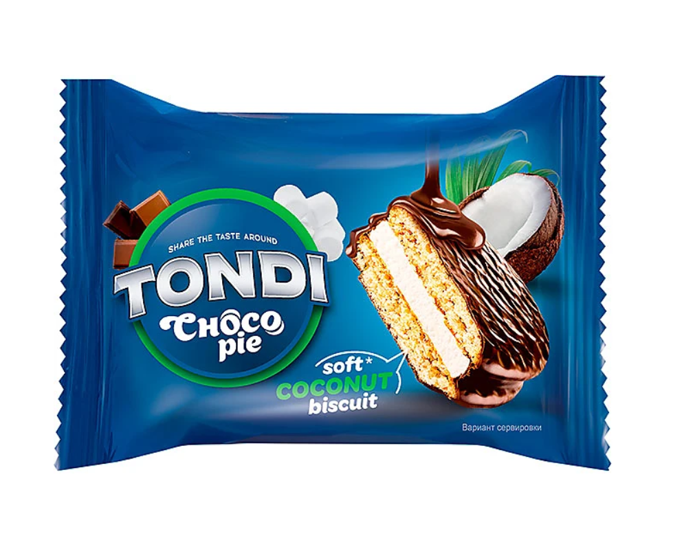 

Пирожное Tondi Choco Pie кокосовый коробка, 2.13 кг