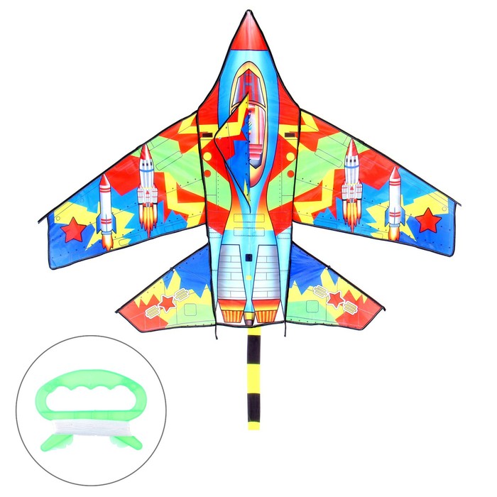 Воздушный змей Funny toys Самолет, с леской