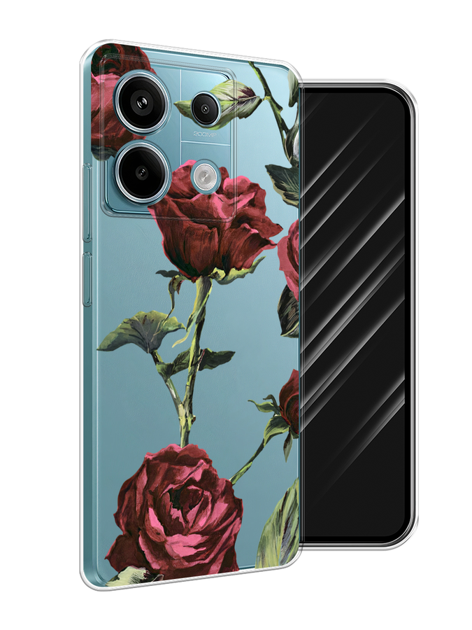 

Чехол Awog на Xiaomi Redmi Note 13 Pro 5G "Бордовые розы фон", Бордовый, 320150-1
