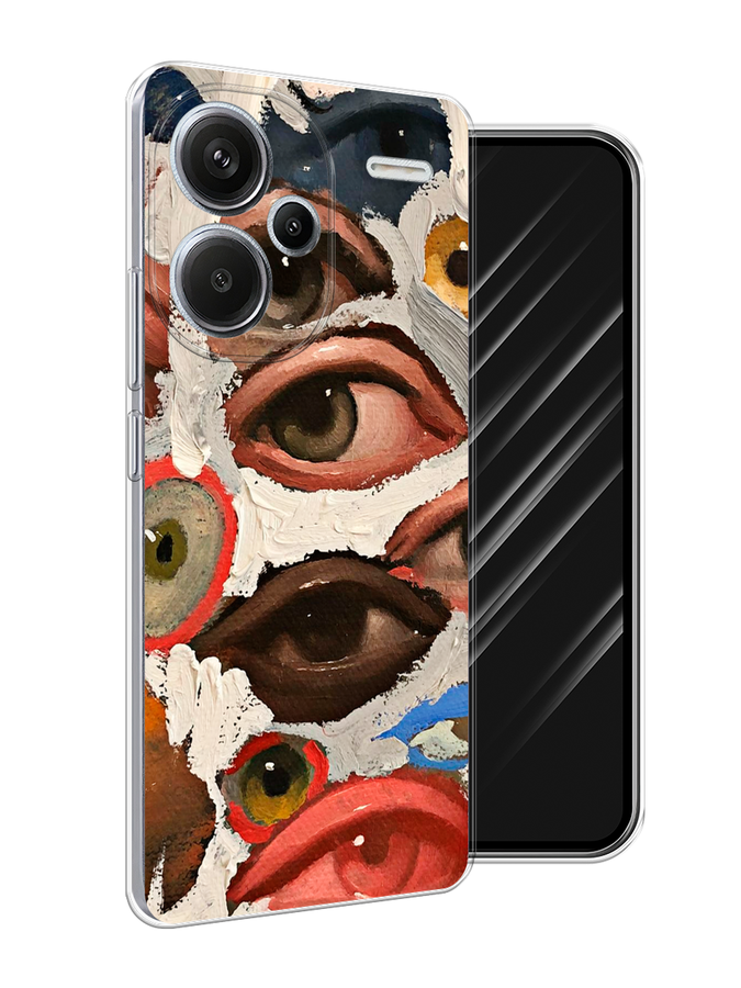 

Чехол Awog на Redmi Note 13 Pro+ "Глаза масляная живопись", Серый;бежевый;красный, 320250-1