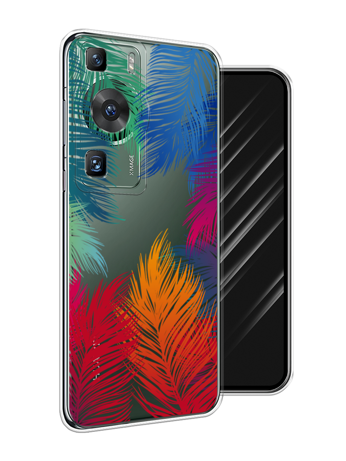 

Чехол Awog на Huawei P60/P60 Pro "Рамка из перьев", Красный, 6121150-4