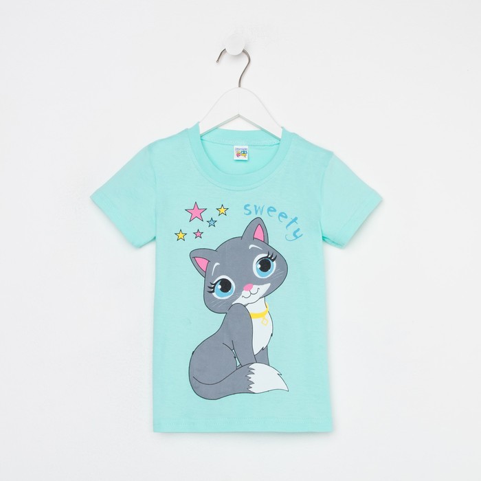 

Футболка для девочки, цвет мятный, рост 110