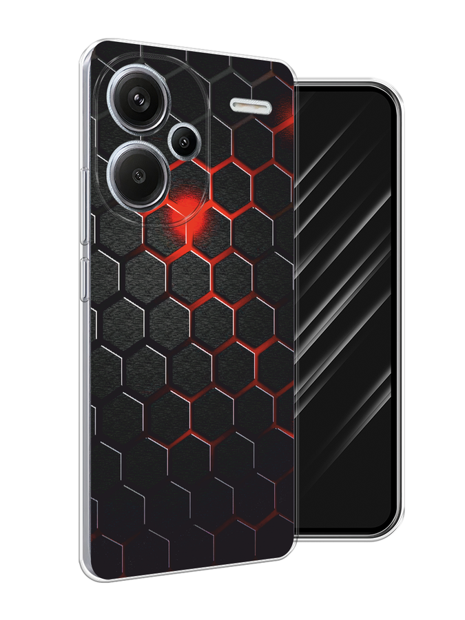 

Чехол Awog на Redmi Note 13 Pro+ "Фон соты красные", Красный;черный, 320250-1