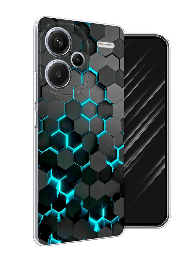 

Чехол Awog на Redmi Note 13 Pro+ "Соты бирюзовые", Черный;бирюзовый;синий, 320250-1