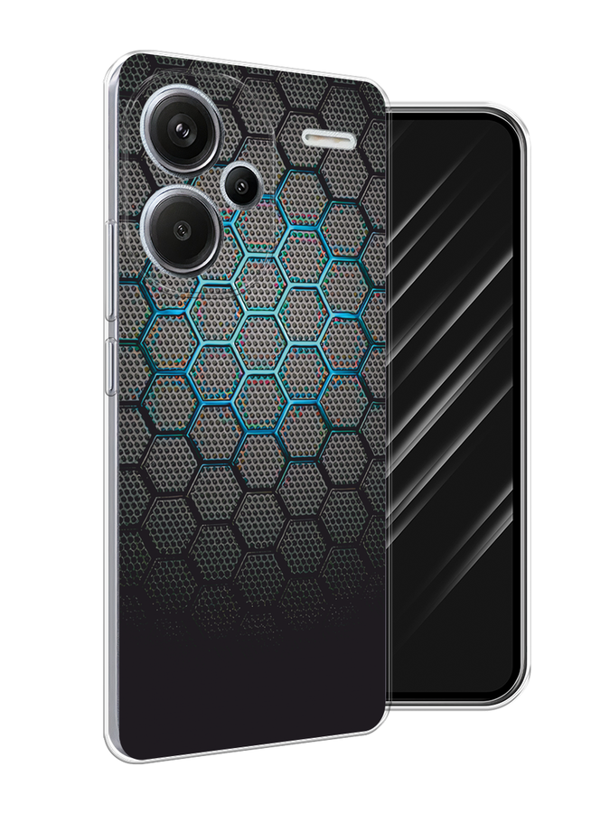

Чехол Awog на Redmi Note 13 Pro+ "Бирюзовые соты", Бирюзовый;синий;черный, 320250-1