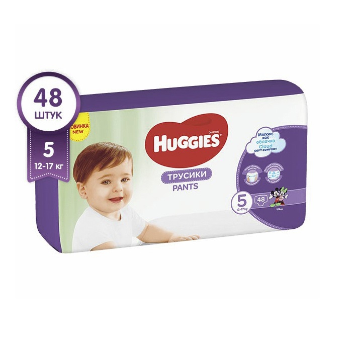 фото Подгузники-трусики huggies 5 (12-17 кг) 48 шт