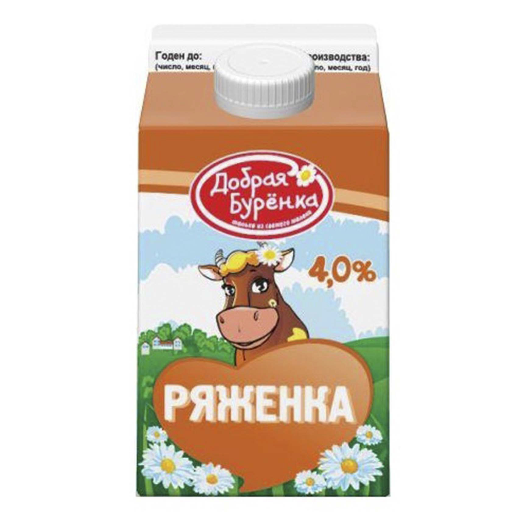 фото Ряженка добрая буренка 4% бзмж 450 г