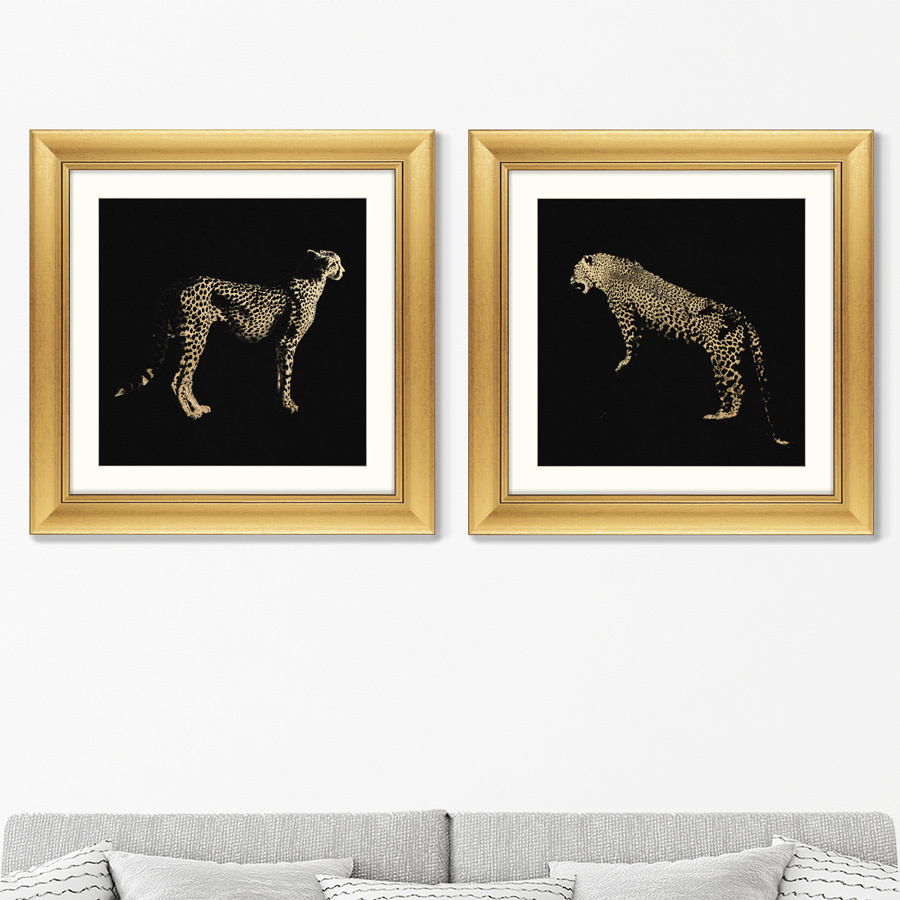 фото Набор из 2-х репродукций картин в раме the golden cats размер (каждой): 60,5х60,5см картины в квартиру