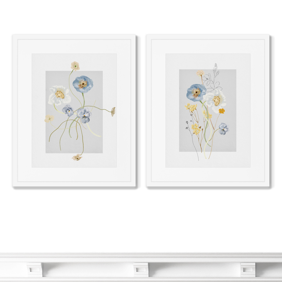

Репродукции картин в раме 2шт Floral set in pale shades No8 Размер каждой: 42х52см