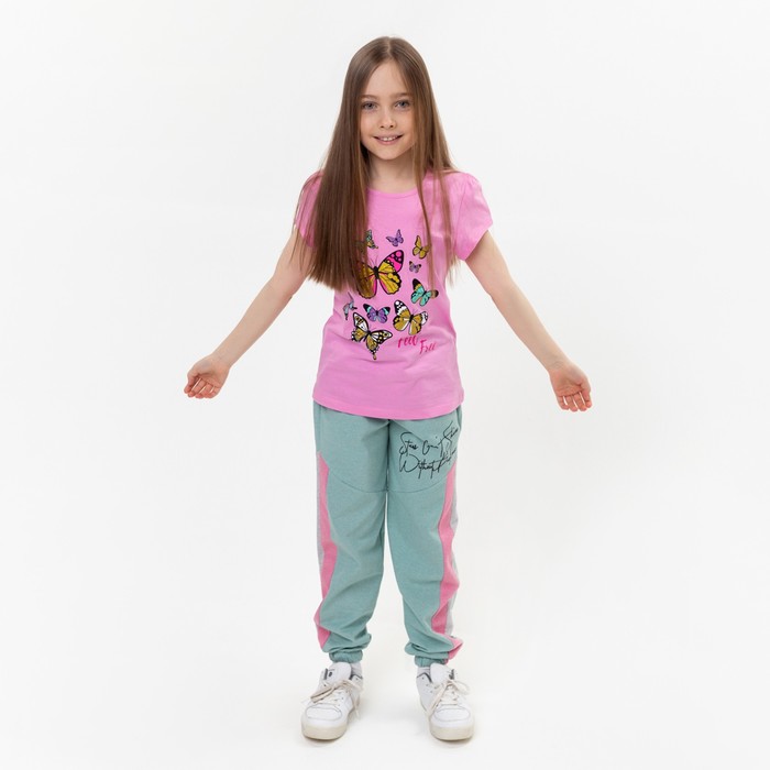 

Футболка для девочки, цвет розовый, рост 128