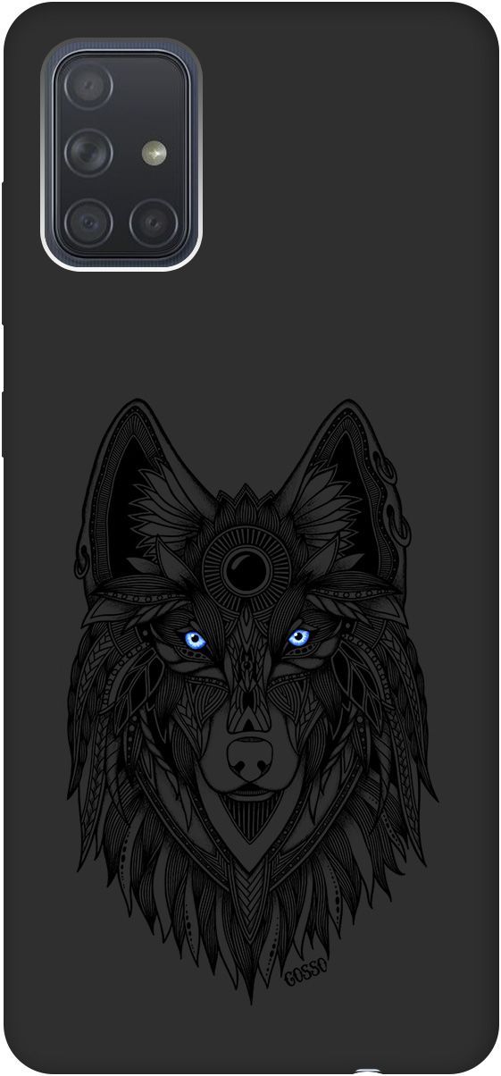 

Матовый чехол на Samsung Galaxy A71 с принтом "Grand Wolf" черный, Черный;голубой, 0