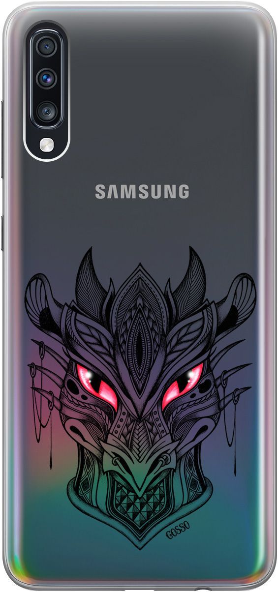 

Чехол на Samsung Galaxy A70/A70s с принтом "Dragon" прозрачный, Прозрачный;черный, 0
