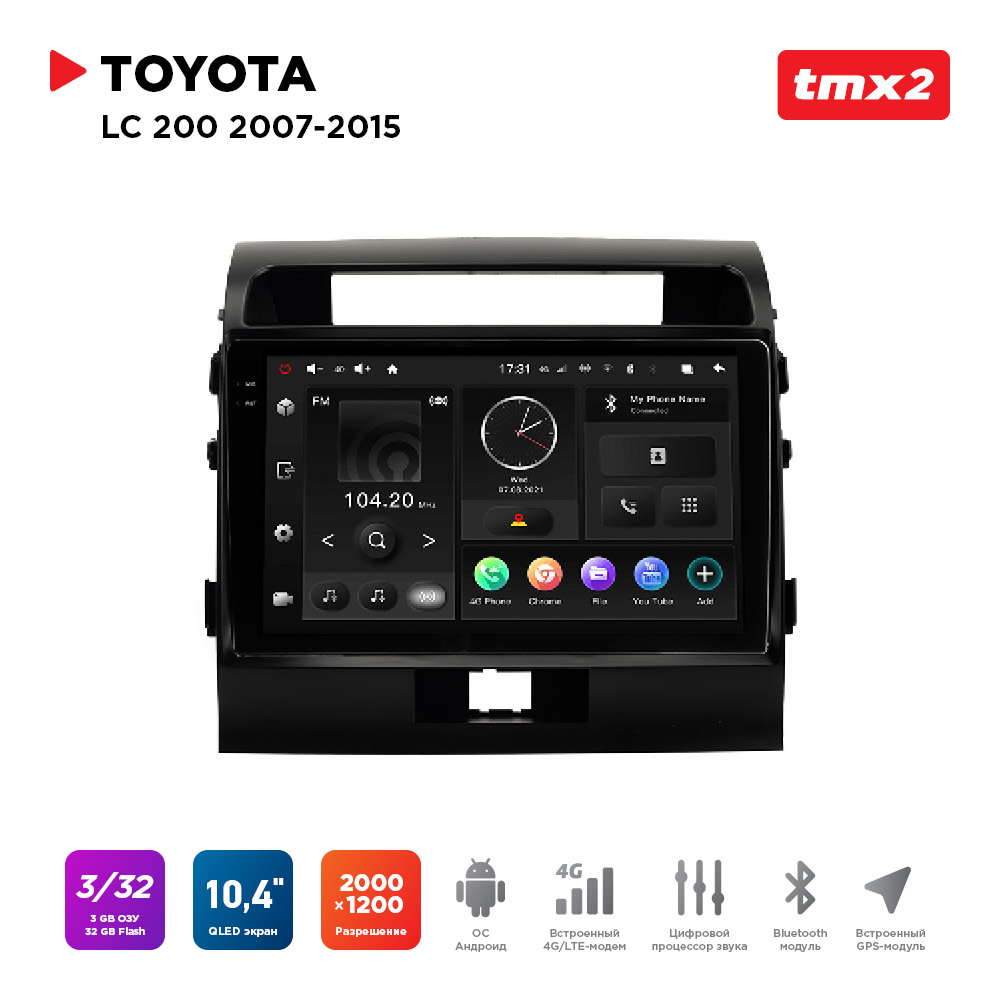 ШГУ Toyota LC 200 07-15 MAXIMUM Incar TMX2-2212-3 Android 1020001200 BT wi-fi 4G 34390₽