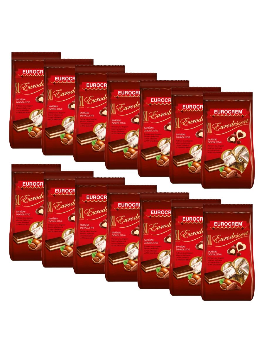 Конфеты Swisslion EURODESSERT какао-молочные с лесным орехом и миндалём, 14шт по 150г