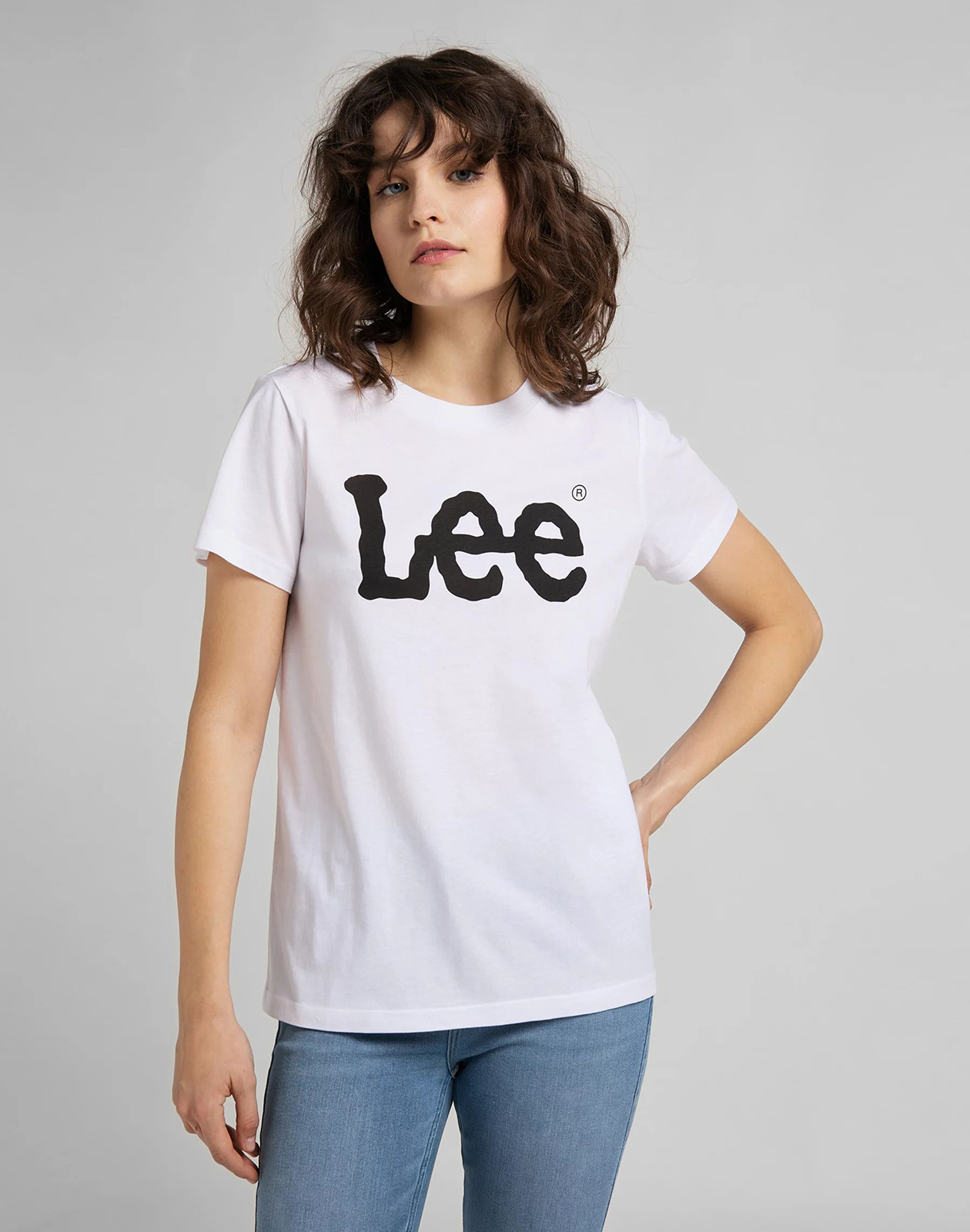 фото Футболка женская lee logo tee белая xs