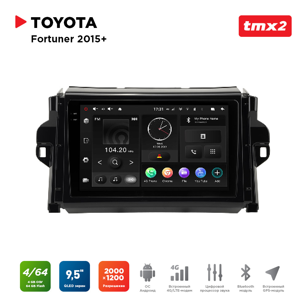 

ШГУ Toyota Fortuner 15+ (MAXIMUM Incar TMX2-2218-4) Android 10/2000*1200, BT, wi-fi, 4G, TMX2-2218-4