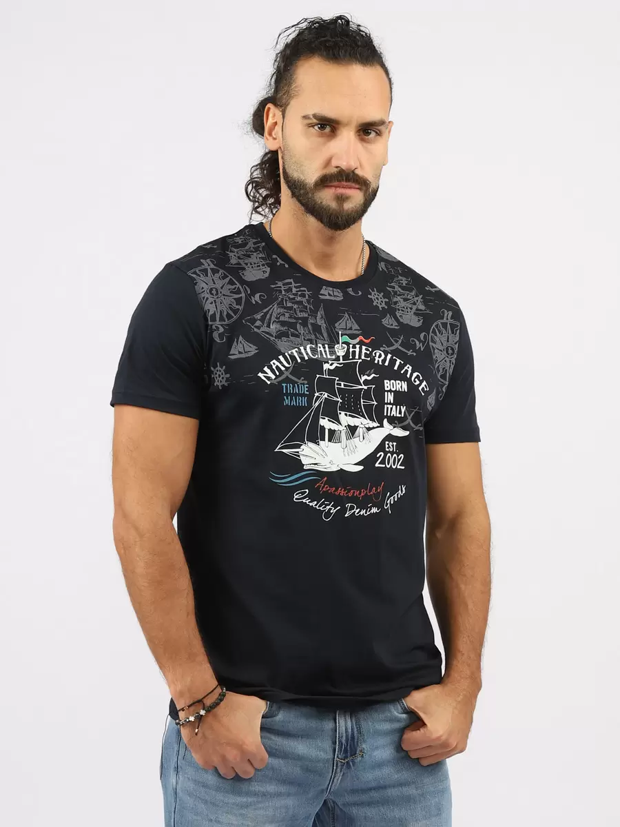 

Футболка мужская A passion play 231TR(BC-0018) синяя XL, Синий, 231TR(BC-0018)