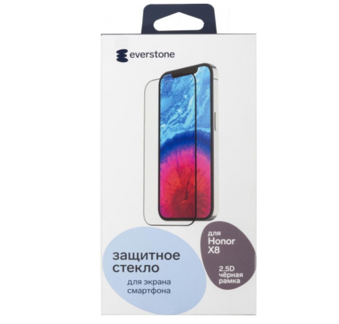 

Защитное стекло Everstone 2.5D FG для Honor X8 черная рамка, 2.5D FG для Honor X8 черная рамка