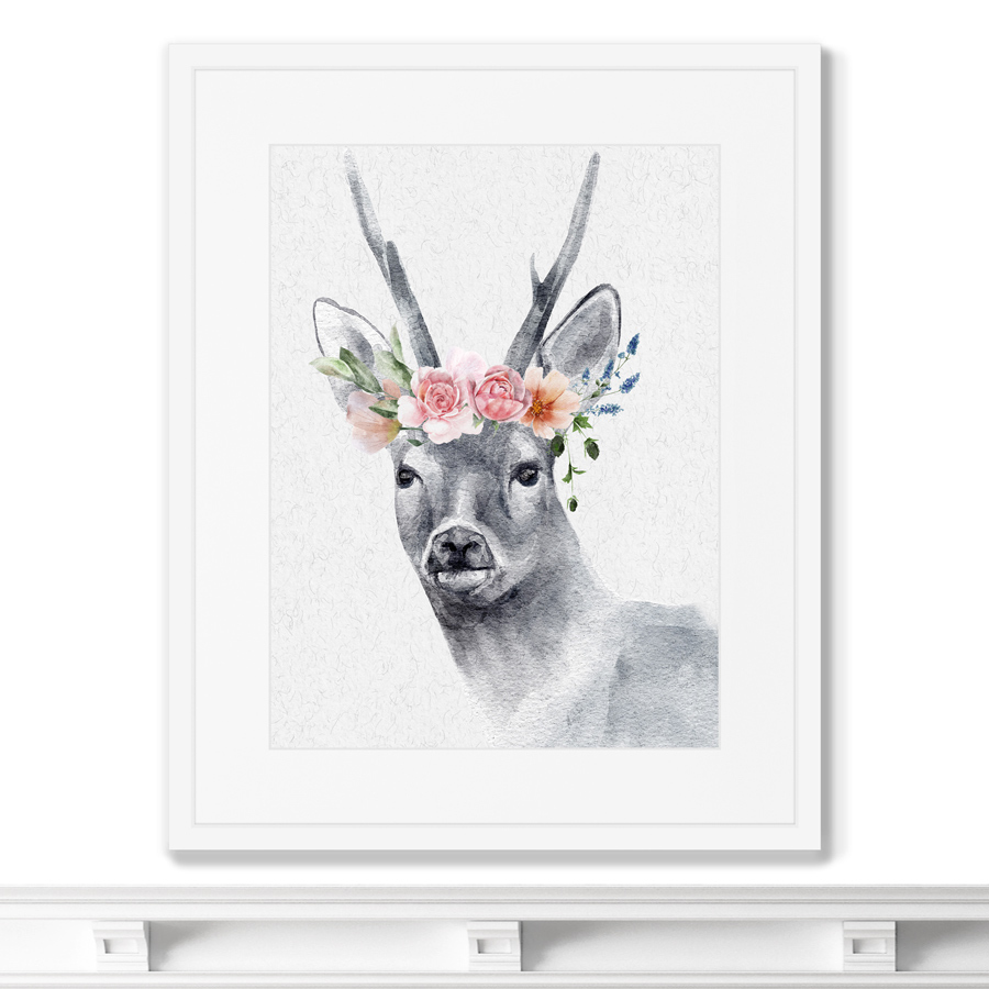 фото Репродукция картины в раме graceful deer no1 размер картины: 42х52см картины в квартиру