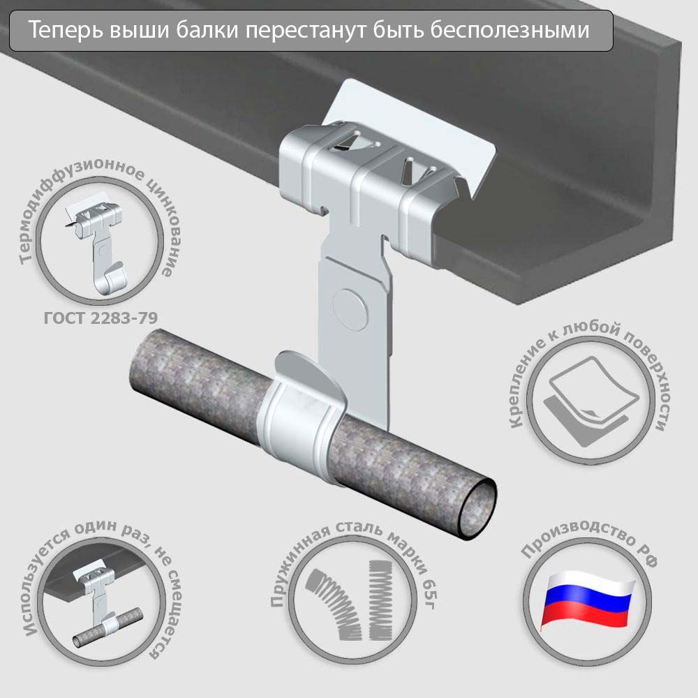 Крепление УМС Балочный зажим 8-14мм под трубу 20мм в наборе 5 шт 1250₽