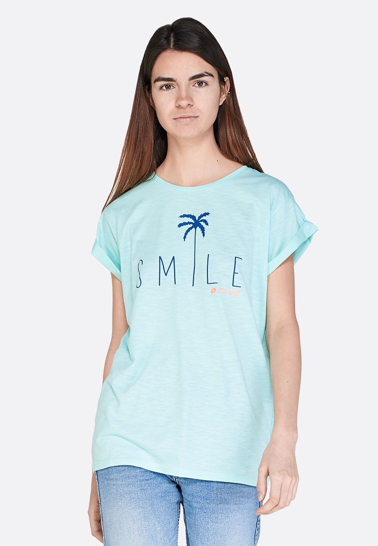 фото Футболка женская lotto tee smile w pl голубая m