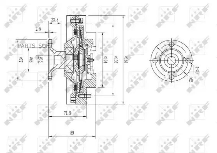 

Муфта вентилятора Toyota Hiace IV/Hilux VI/Land Cruiser 84>05 NRF 49598