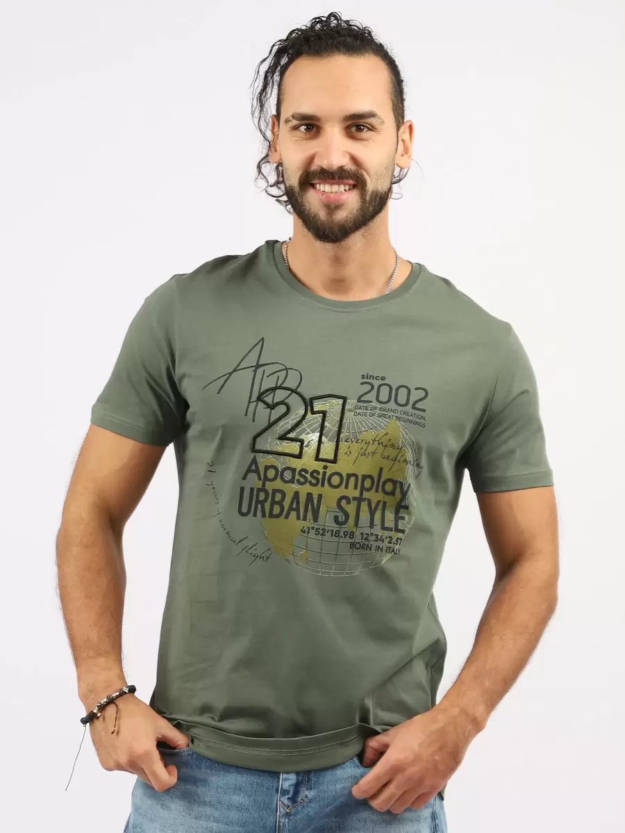 

Футболка мужская A passion play 231TR(BC-0019) хаки XXL, 231TR(BC-0019)