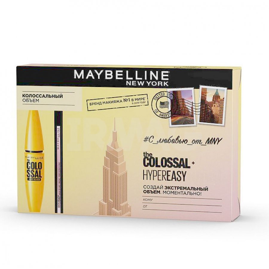 фото Подарочный набор maybelline new york тушь colossal volum 9,5 мл + жидкий лайнер 0,6 мл