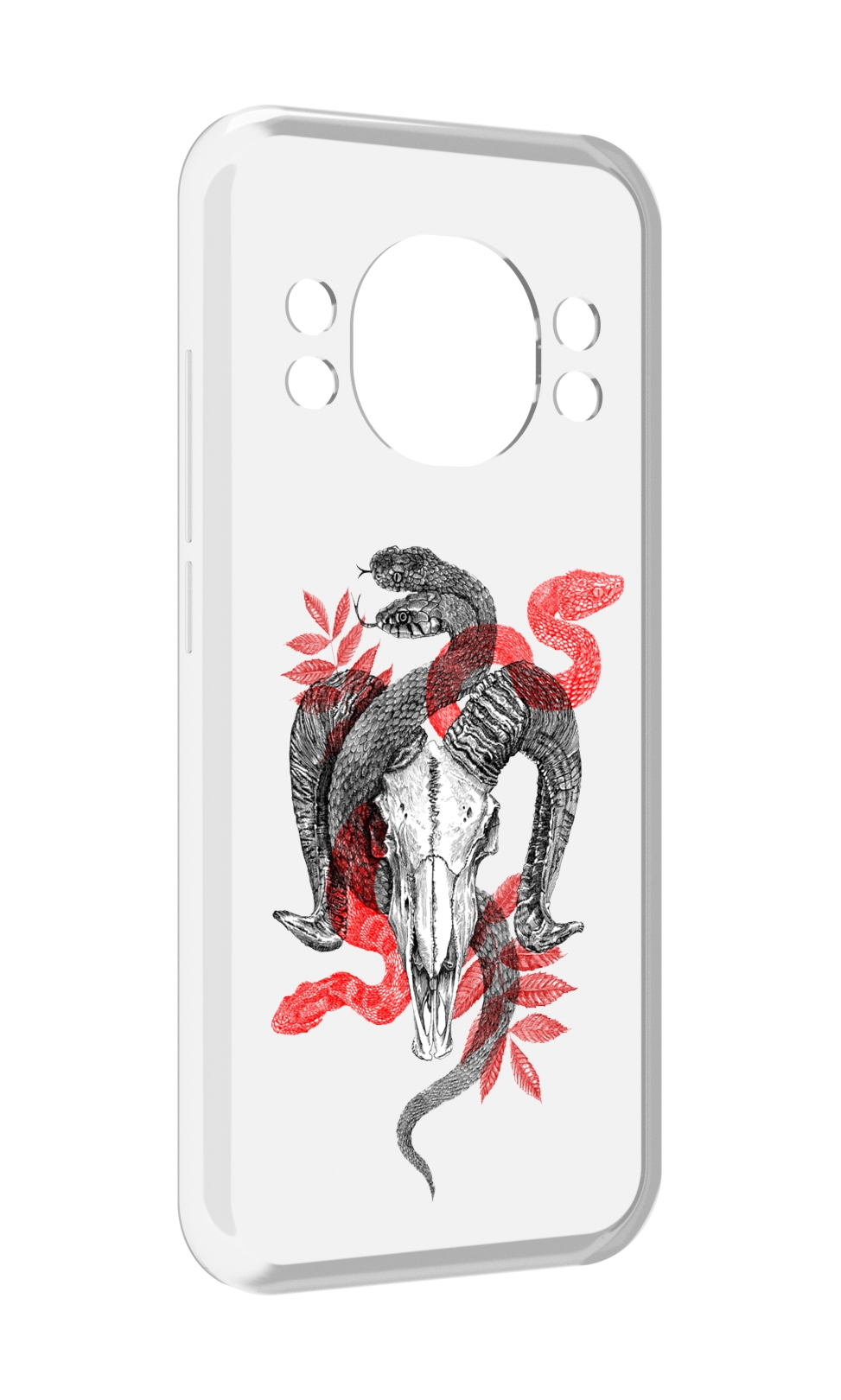 

Чехол MyPads змея в черепе рисунок для Doogee S98 / S98 Pro, Прозрачный, Tocco