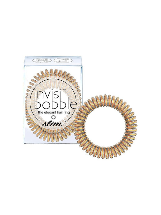 фото Резинка-браслет для волос invisibobble slim bronze me pretty (с подвесом)