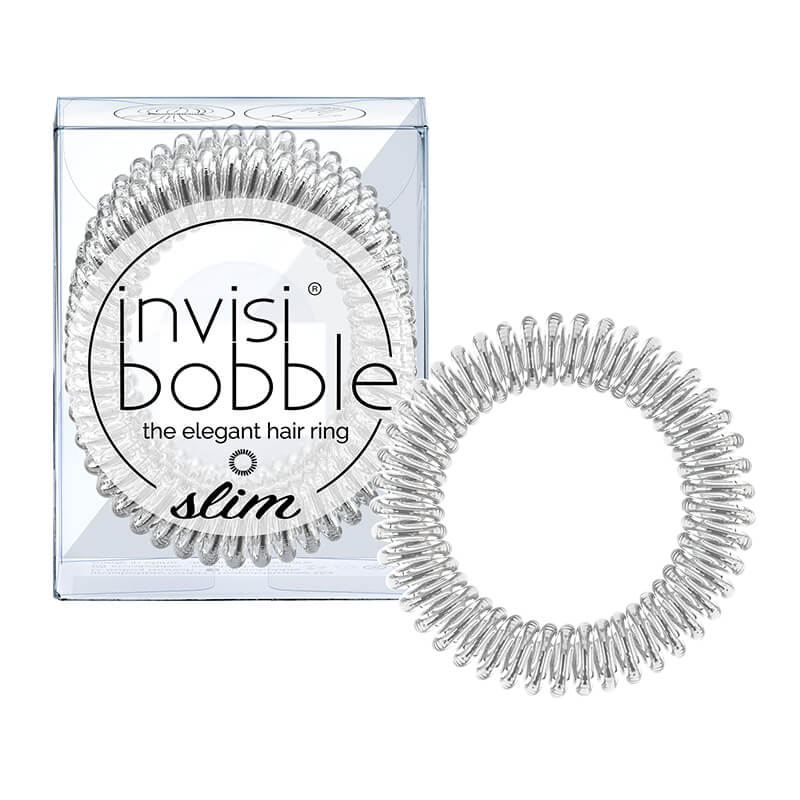 Резинка-браслет для волос SLIM Chrome Sweet (с подвесом) invisibobble. Цвет: серебристый