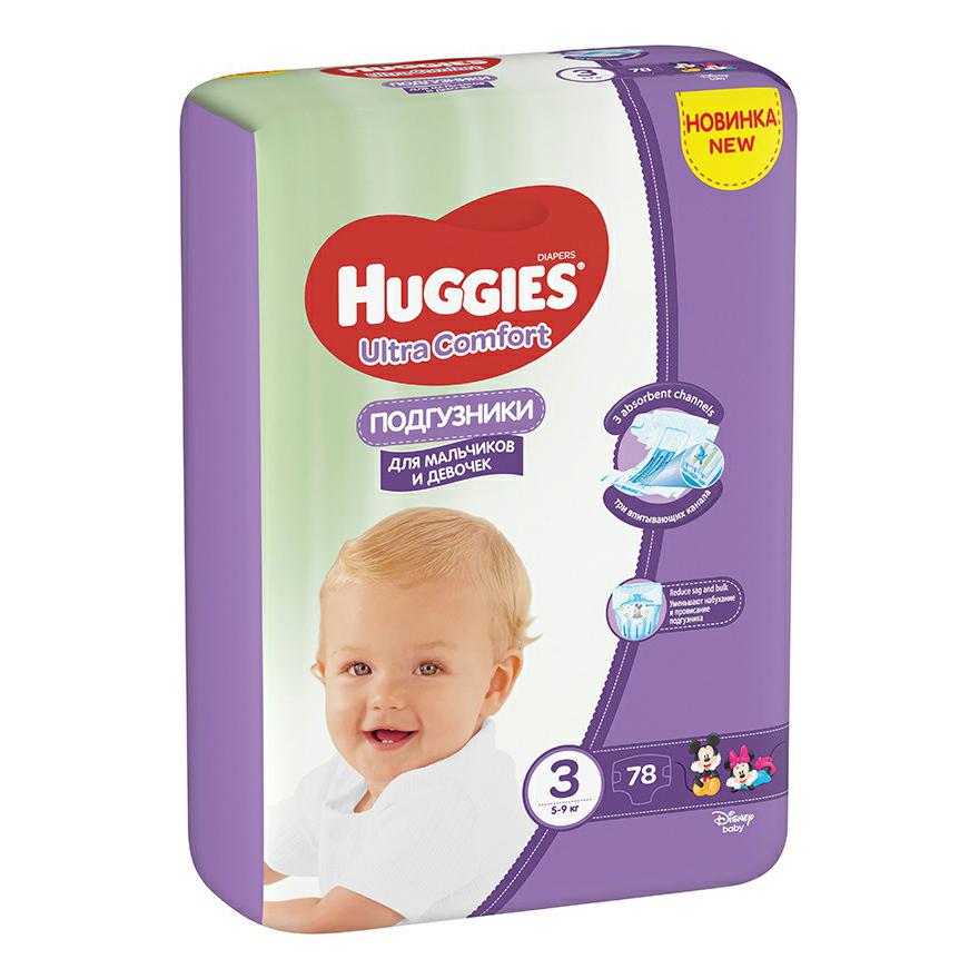 фото Подгузники huggies ultra comfort р 3 (5-9 кг) 78 шт