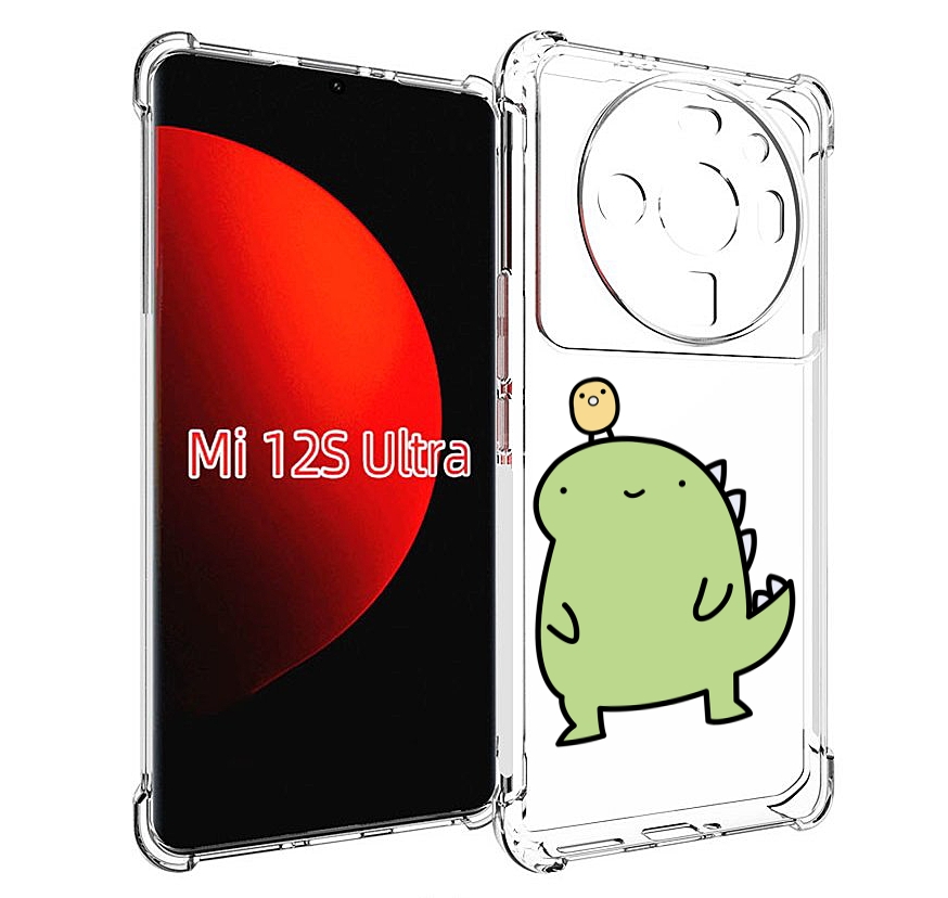 

Чехол MyPads зеленый-динозаврик детский для Xiaomi 12S Ultra, Прозрачный, Tocco