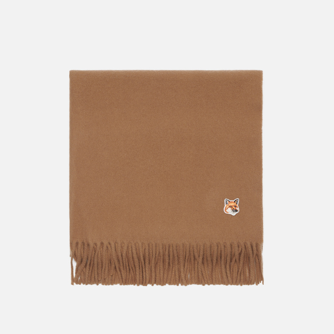 

Шарф мужской Maison Kitsune Fox Head Wool, коричневый, Fox Head Wool