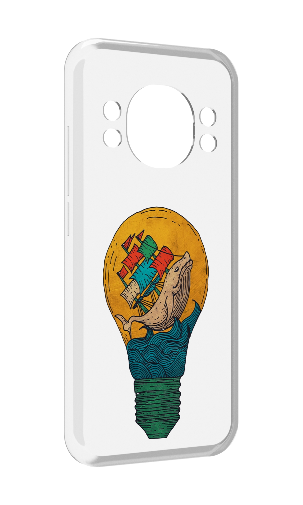 

Чехол MyPads кит в лампочке с парусами для Doogee S98 / S98 Pro, Прозрачный, Tocco