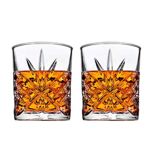 Набор стаканов 4 шт, Aura of Bohemia, резное стекло, 310 мл