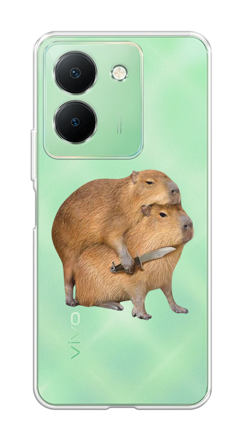 

Чехол на Vivo Y27S "Капибара с ножом", Бежевый, 269750-1