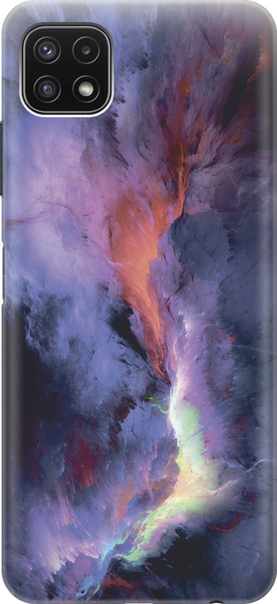 

Силиконовый чехол на Samsung Galaxy A22s 5G "Гром и молния", Фиолетовый;черный, 7083