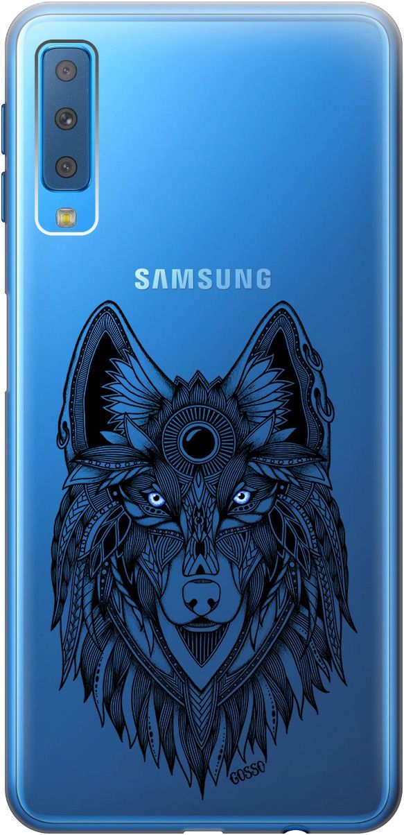 

Чехол на Samsung Galaxy A7 (2018) с принтом "Grand Wolf" прозрачный, Прозрачный;голубой, 0