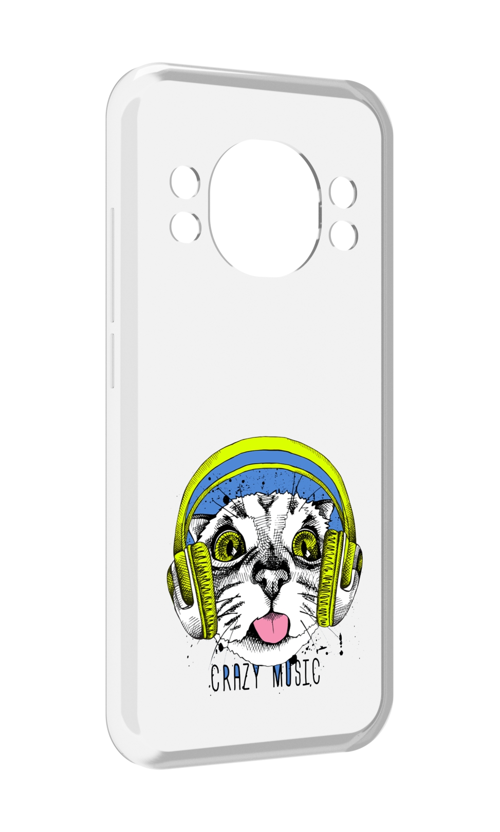

Чехол MyPads кошка в наушниках рисунок для Doogee S98 / S98 Pro, Прозрачный, Tocco