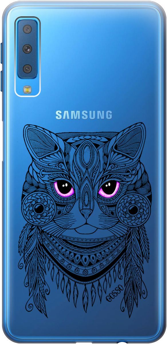 

Чехол на Samsung Galaxy A7 (2018) с принтом "Grand Cat" прозрачный, Прозрачный;фиолетовый, 0