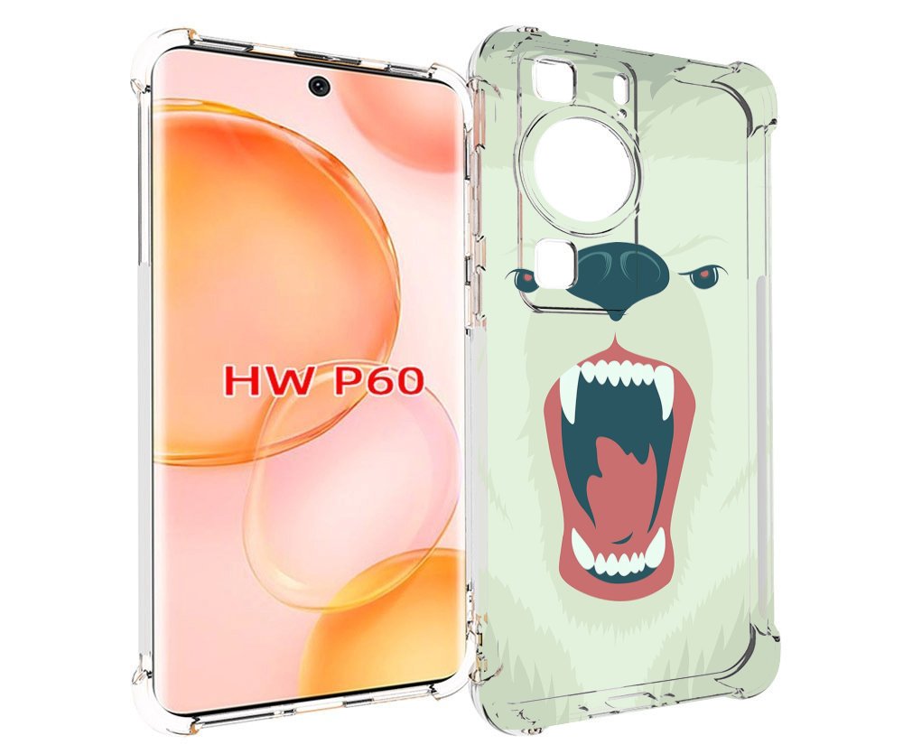

Чехол MyPads белый-медведь для Huawei P60, Tocco