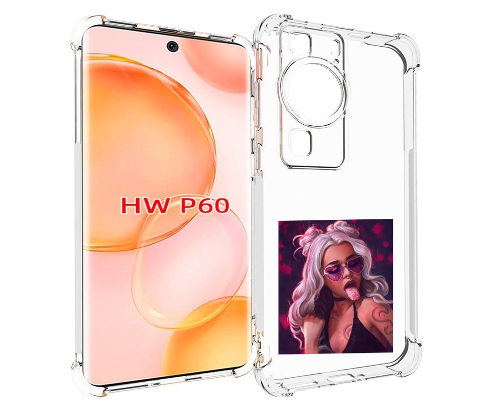 

Чехол MyPads блестящий-язык женский для Huawei P60, Tocco