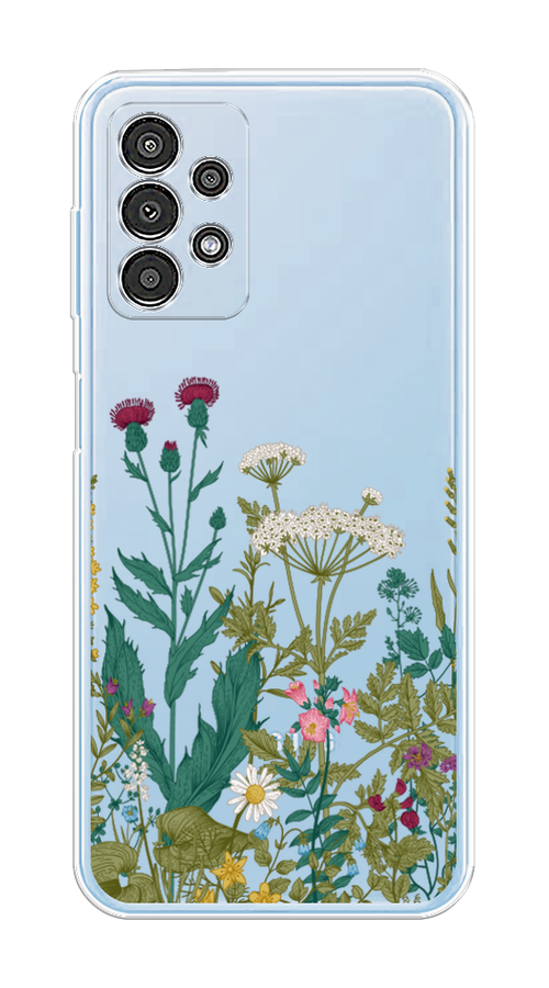 

Чехол на Samsung Galaxy A13 4G "Дикие полевые цветы", Зеленый;розовый;белый, 2104850-2
