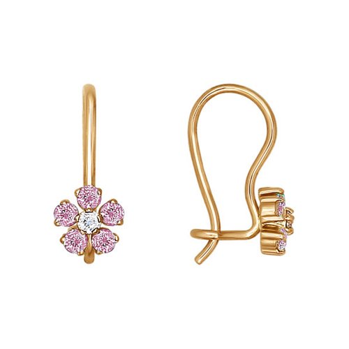

Серьги из красного золота SOKOLOV 022683, фианит, 022683